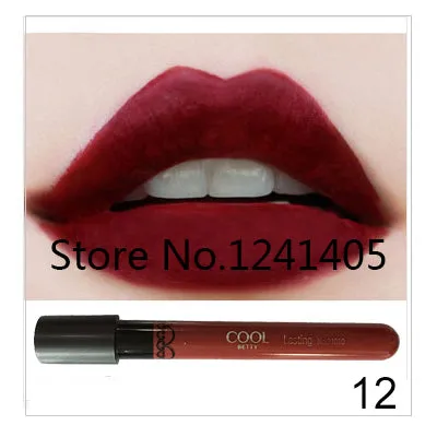 Amazing 12 Colors Waterproof Lip Gloss Long-Lasting Matte Lipstick Liquid 6.6g Makeup Brand EFU #21010