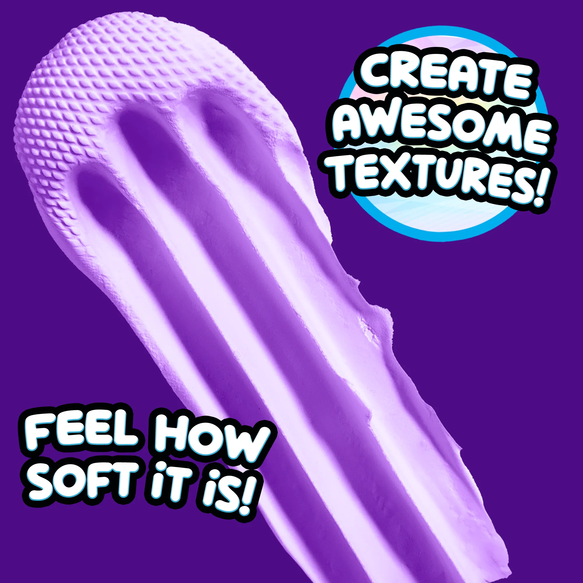 COMPOUND KINGS Fluffy Butter Cloudz Compound Bucket For Girls & Boys | Sensory Toys | Non-Toxic & Non-Sticky | Stress Relieving Tactile | (Purple Grape)