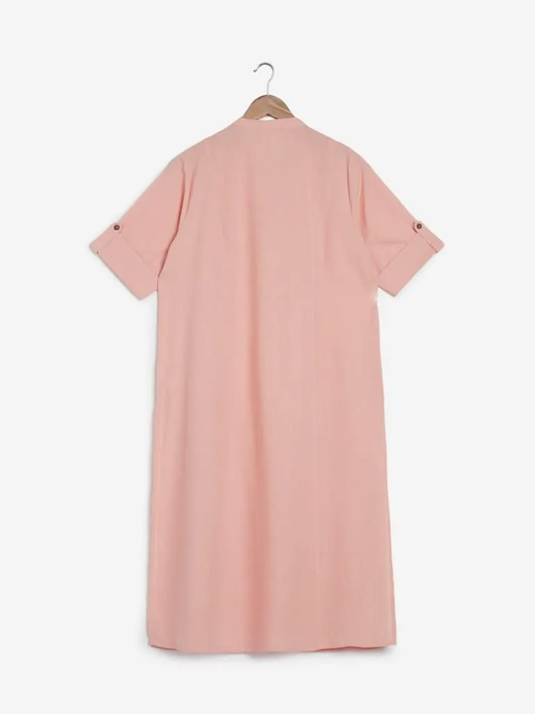 Diza Curves Peach Straight Kurta