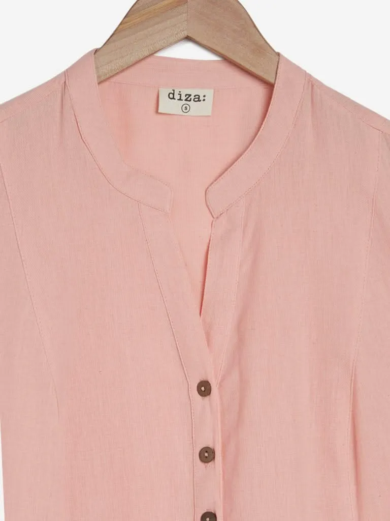 Diza Curves Peach Straight Kurta