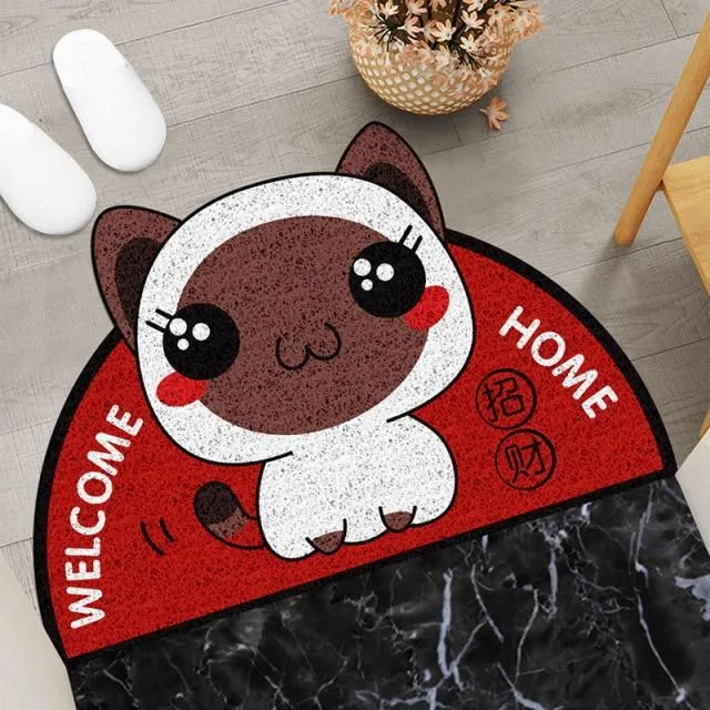 Furry Friend Greeting: Dog Welcome Home Semi-Circle Mat