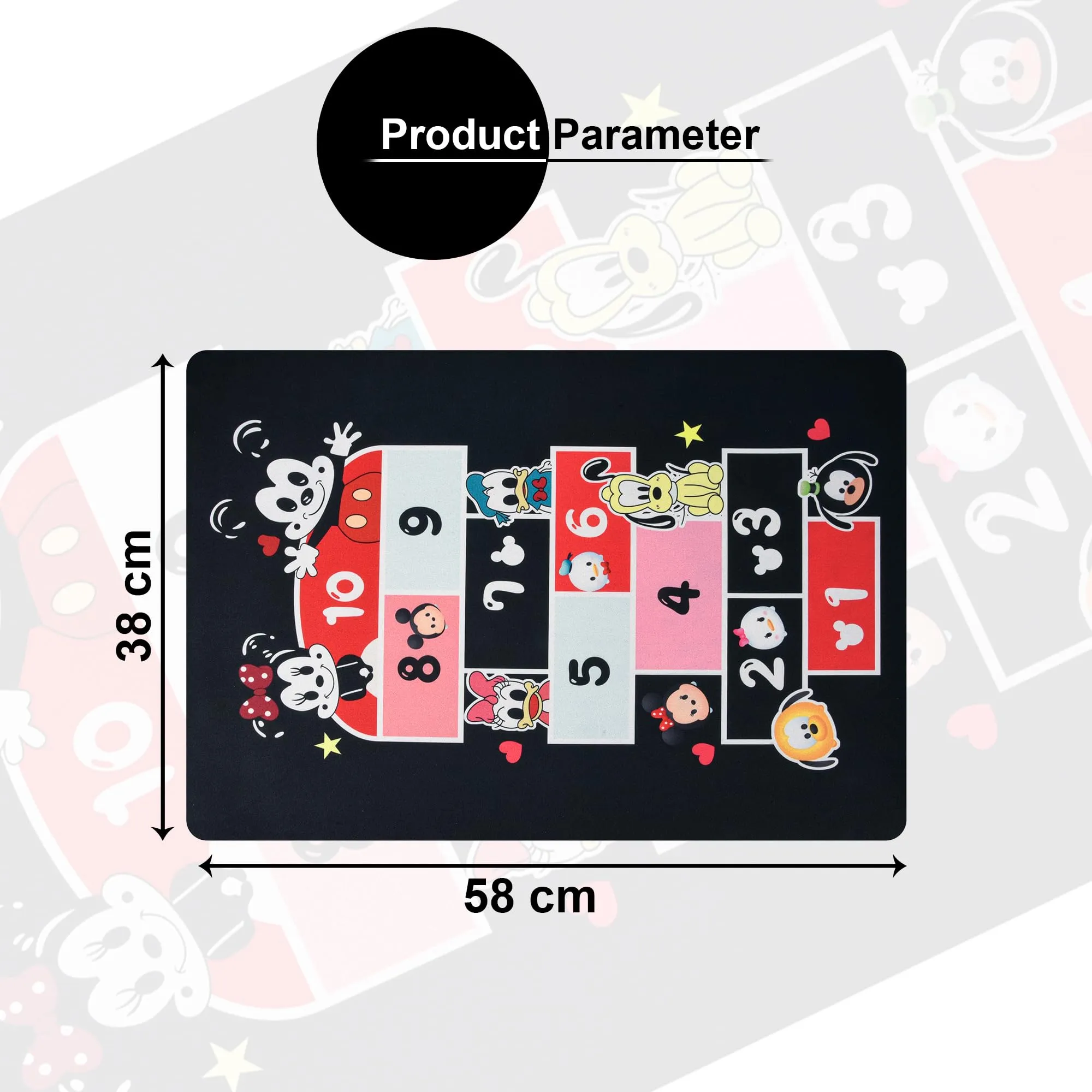 Kuber Industries Disney Mickey Teams Bathmat | Anti Skid Bathroom Mat | Rubber, Polyester Floor Mat for Home | Quick-Drying Non-Slip Bathroom Rug | HY021 | Black