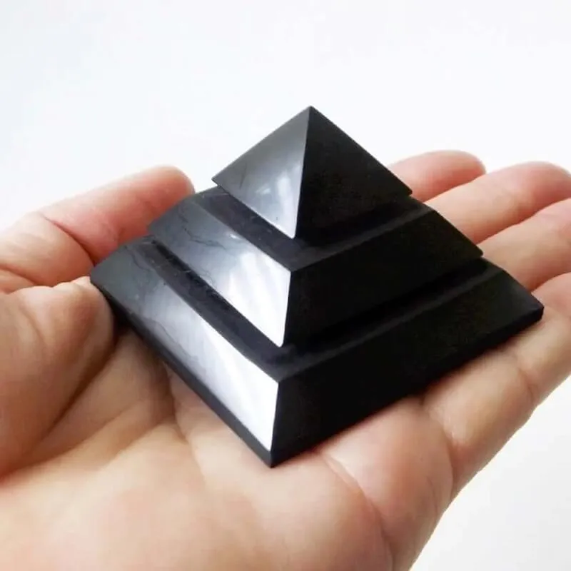Large Shungite Polished Sakkara Pyramid