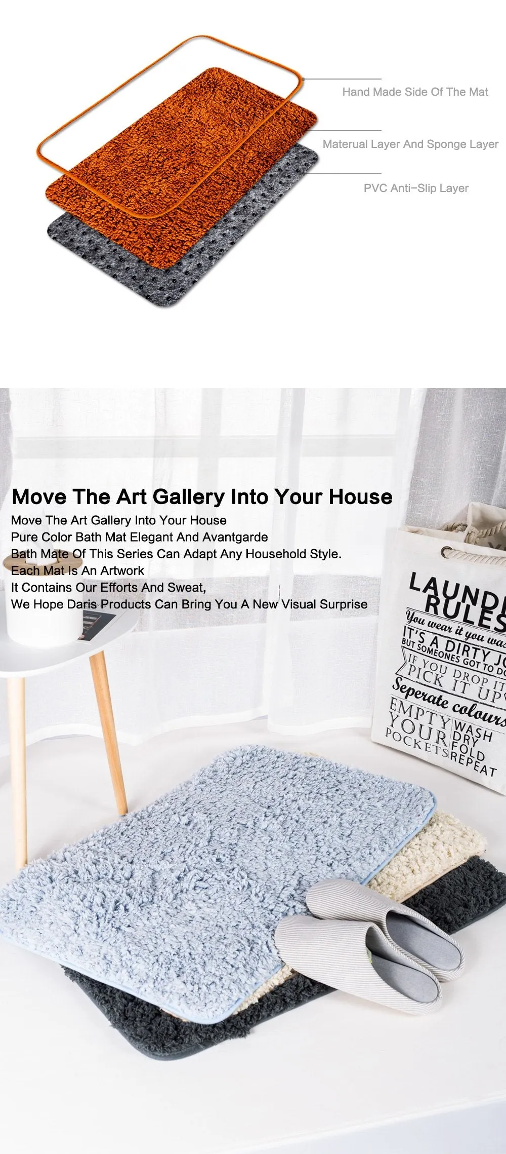 Mats For Living Room Bathroom Floor Carpet Water Absorbing