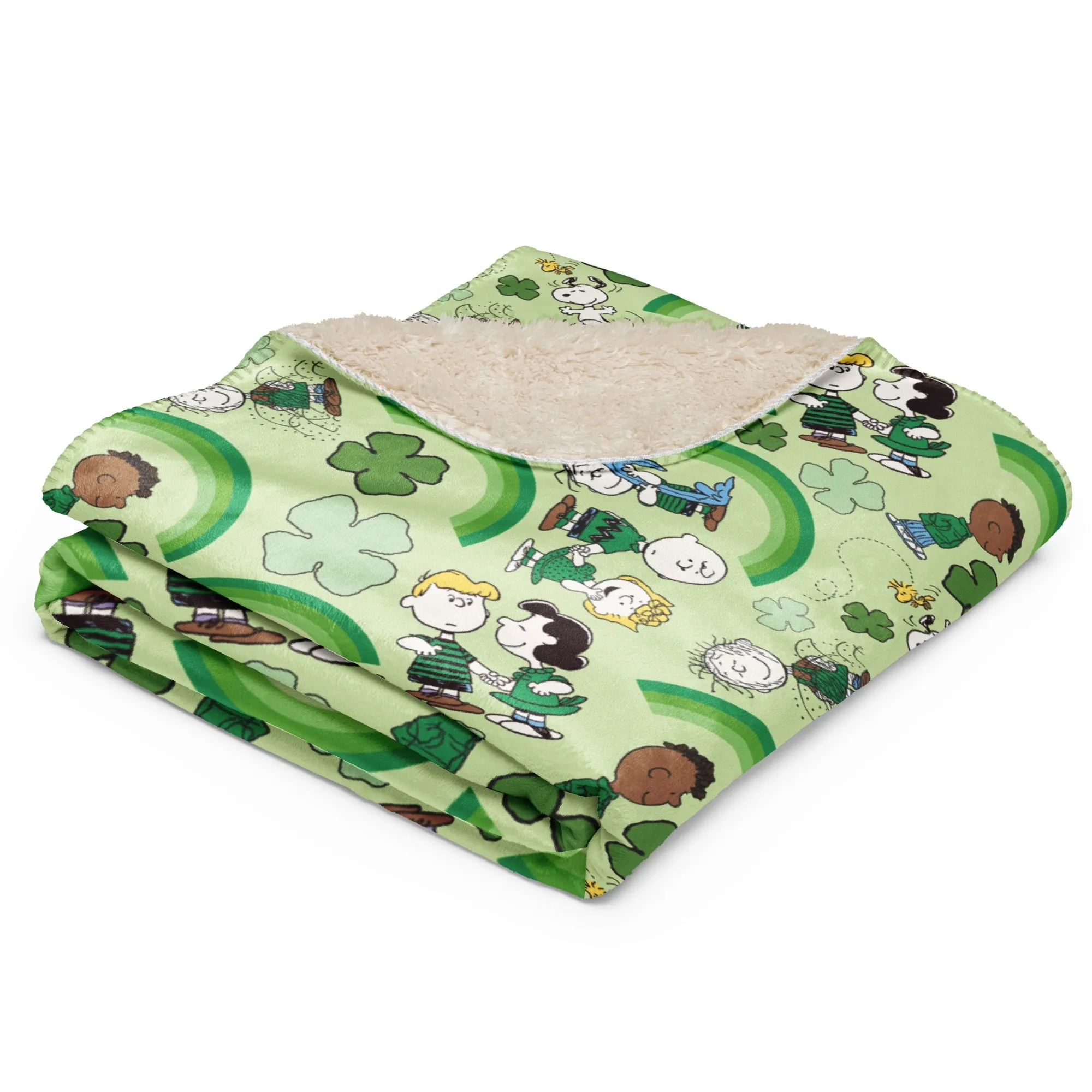 Peanuts Gang Feeling Lucky Sherpa Blanket