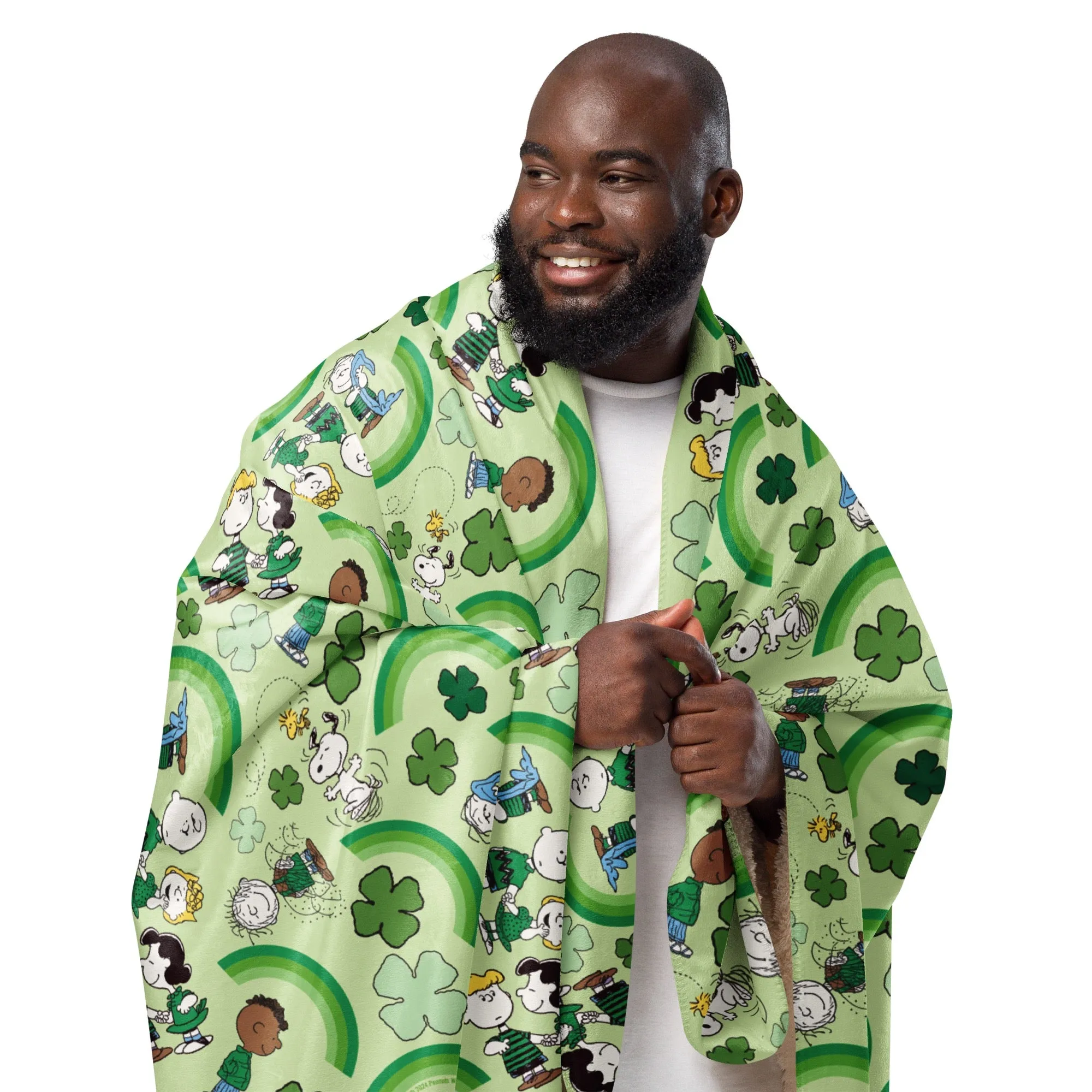 Peanuts Gang Feeling Lucky Sherpa Blanket