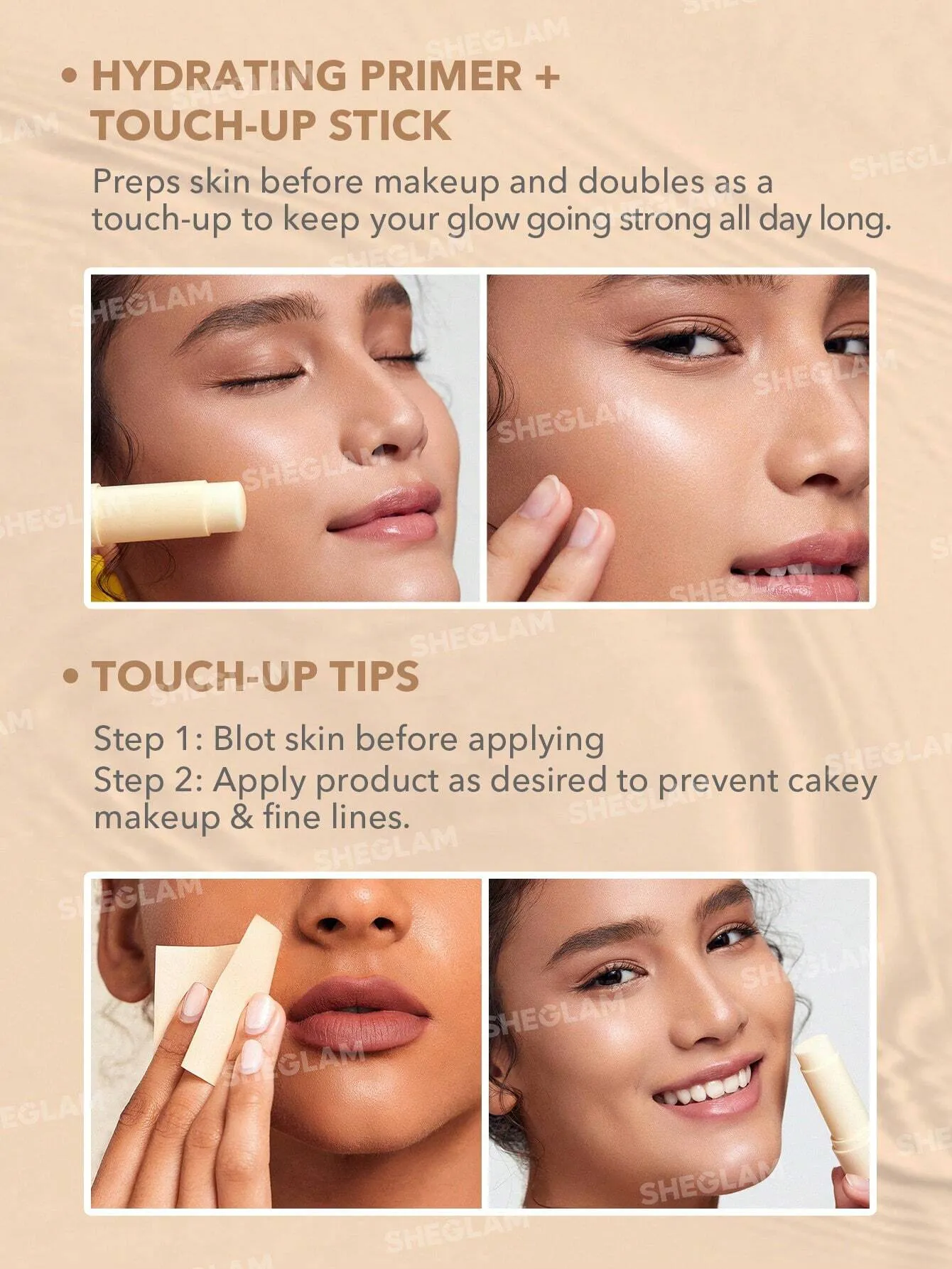 SHEGLAM Hydrating Stick Portable Moisturizing Balm Stick Hydrating Makeup Primer Face Skin Care Black Friday Winter Gifts Moisturizer